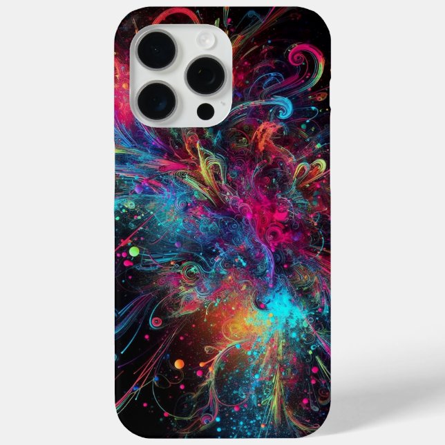 Splattered Chaos: neon paint splatters Case-Mate iPhone Case (Back)