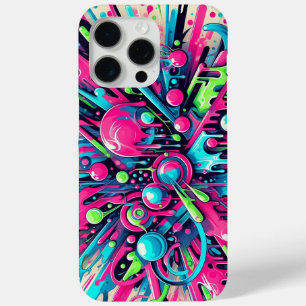 Splattered Chaos: neon paint splatters iPhone 15 Pro Max Case