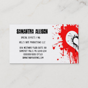 Splattered Hearts Modern Goth Business Card