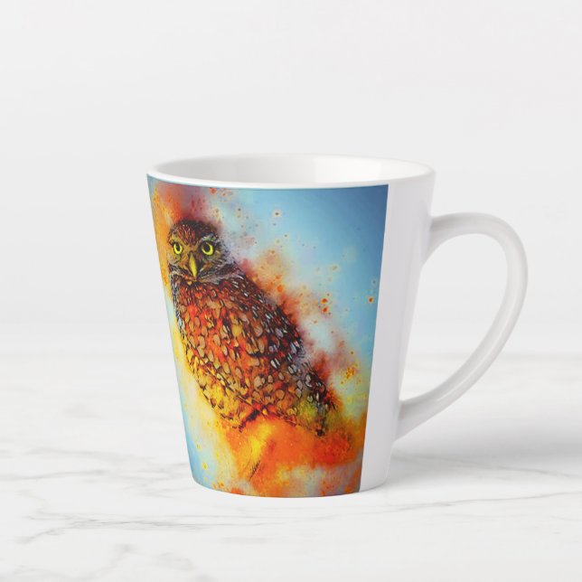 Splattered owl  latte mug (Right)
