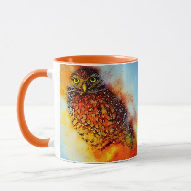 Splattered owl  mug (Left)