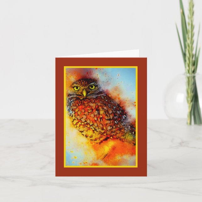 Splattered owl  note card (Front)