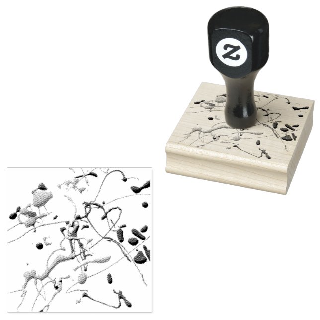 Splattered Paint Design Geometric Pattern Rubber Stamp (Stamped)