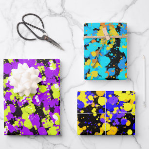 Splattered Paint Wrapping Paper Sheet