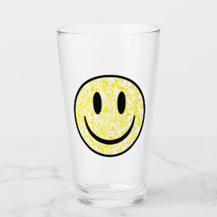 Splattered Smile Face Glass