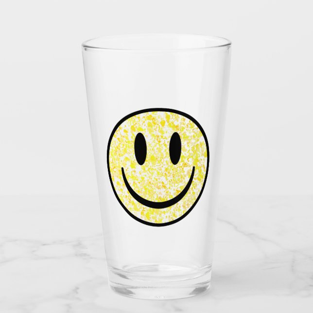 Splattered Smile Face Glass (Front)