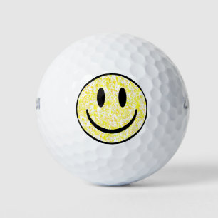 Splattered Smile Face Golf Balls