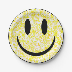 Splattered Smile Face Paper Plate