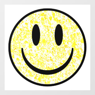 Splattered Smiley Face Window Cling