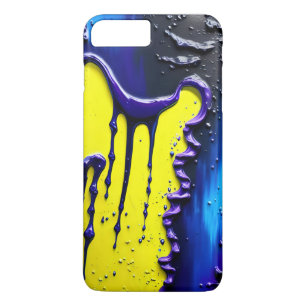 Splattered Yellow Purple Paint Dripping Abstract iPhone 8 Plus/7 Plus Case