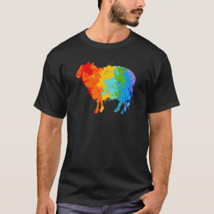 Splattering Paint Sheep Drip Painting Sheep T-Shirt