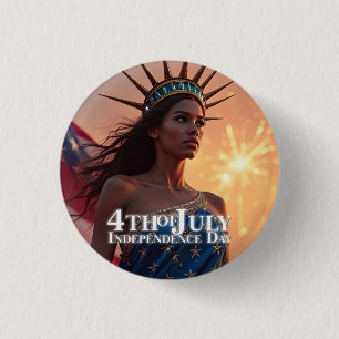 Splendid 4th of July Design - Fireworks & Freedom 3 Cm Round Badge