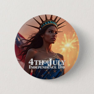Splendid 4th of July Design - Fireworks & Freedom 6 Cm Round Badge