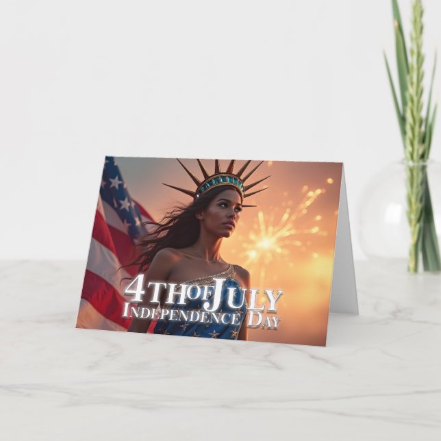 Splendid 4th of July Design - Fireworks & Freedom Card (Front)