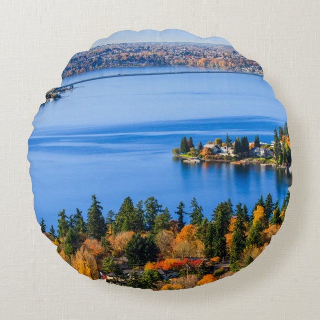 Splendid colours of fall at Bellevue Round Cushion (Front)