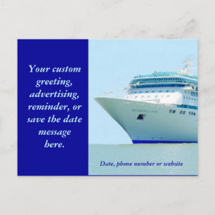 Splendid Cruise Ship 3 Custom Announcement Postcard