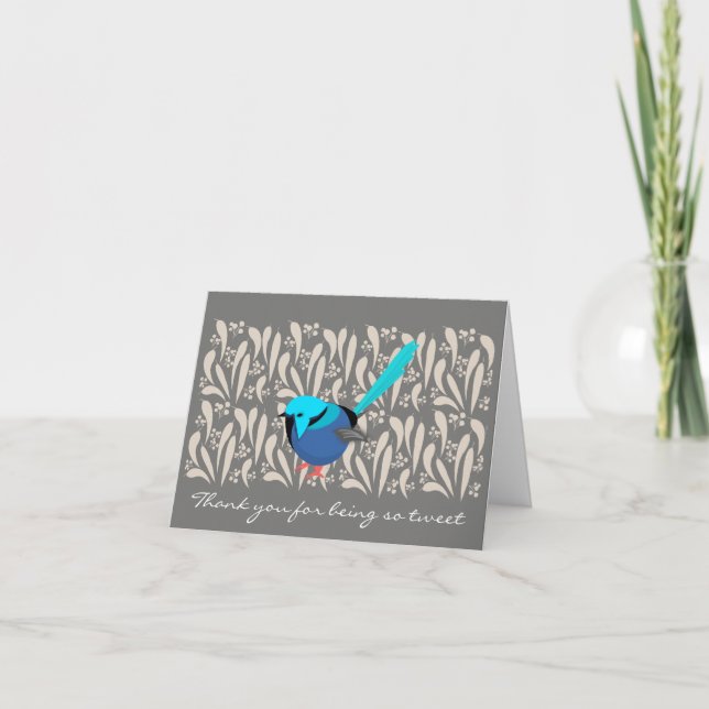 Splendid Fairy Wren Thank You Card (Front)