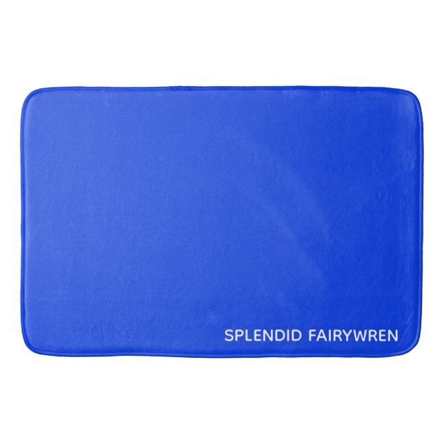 Splendid Fairywren Blue Colour Name Bath Mat (Front)