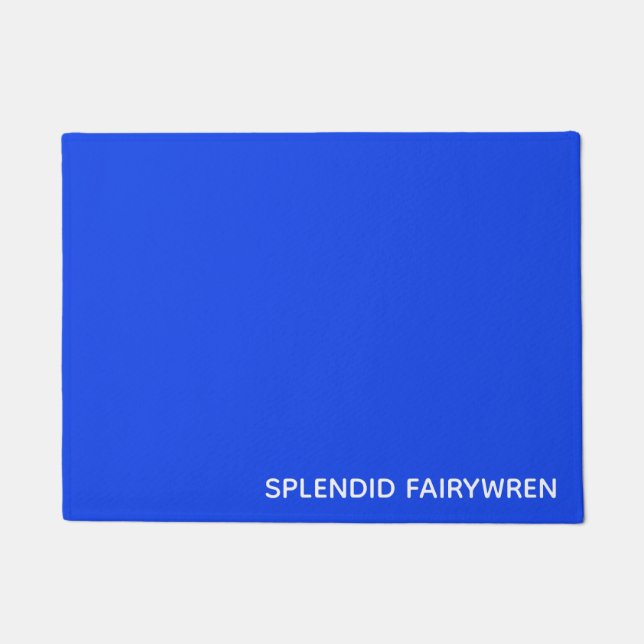 Splendid Fairywren Blue Colour Name Doormat (Front)