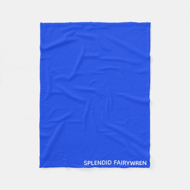 Splendid Fairywren Blue Colour Name Fleece Blanket (Front)