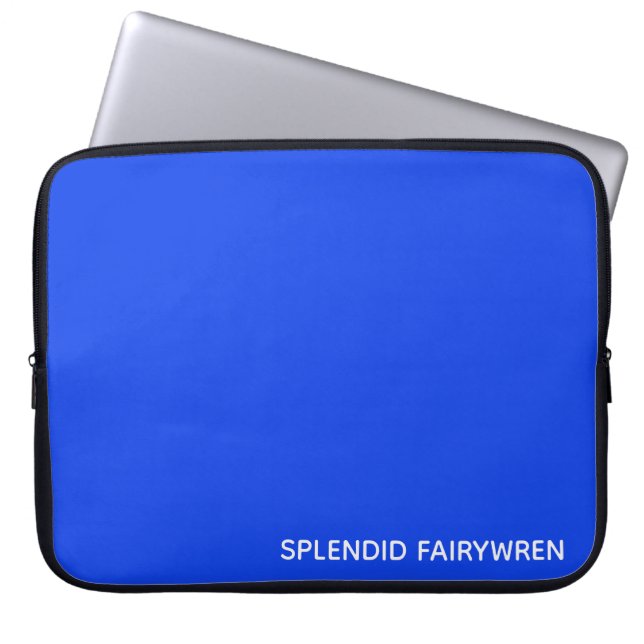 Splendid Fairywren Blue Colour Name Laptop Sleeve (Front)
