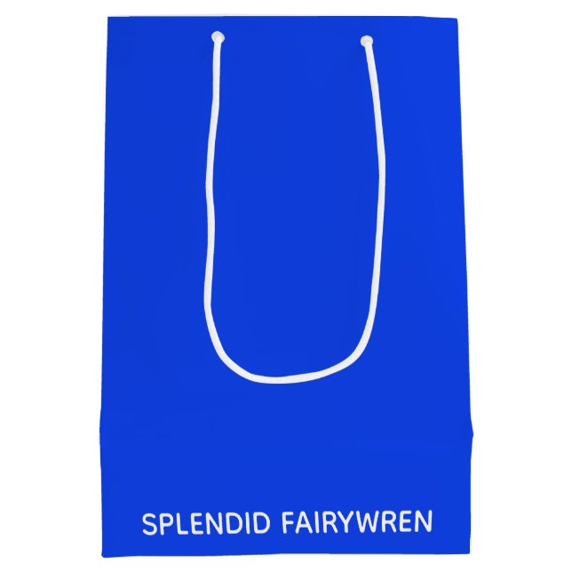 Splendid Fairywren Blue Colour Name Medium Gift Bag (Back)