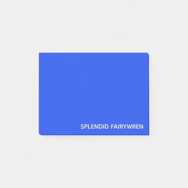 Splendid Fairywren Blue Colour Name Post-it Notes (Front)