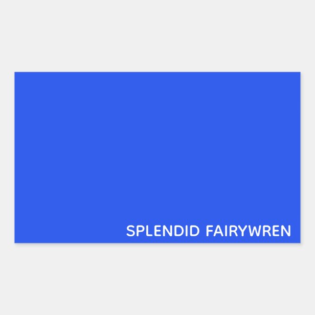 Splendid Fairywren Blue Colour Name Rectangular Sticker (Front)
