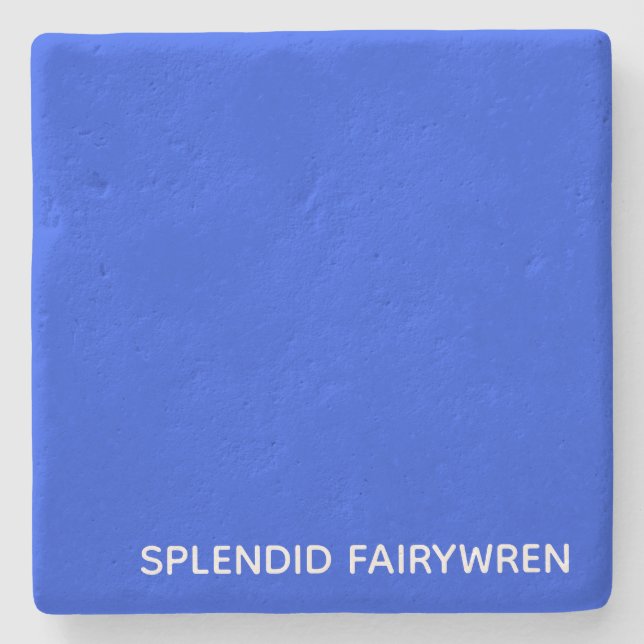 Splendid Fairywren Blue Colour Name Stone Coaster (Front)