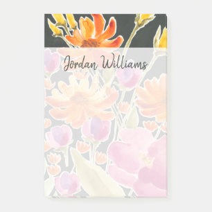 Splendid Gathering - Pink and Orange Flowers Post-it Notes
