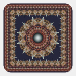 Splendid glowing fractal ornament square sticker