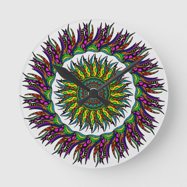 splendid mandala original art design on products round clock (Front)