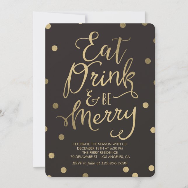 Splendid Merriment Editable Colour Holiday Party Invitation (Front)