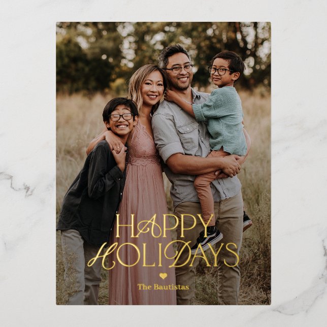 Splendid Mix FOIL Happy Holidays Card Postcard (Front)