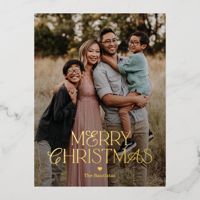 Splendid Mix FOIL Merry Christmas Card Postcard (Front)