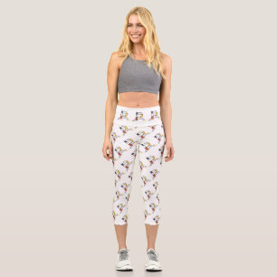 Splendid Neoplasticism Art Monogram. Letter P Capri Leggings