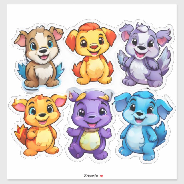 Splendid set of cartoon animal stickers (Sheet)
