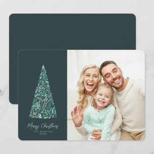 Splendid Spruce Tree Green Christmas/Holiday photo Invitation