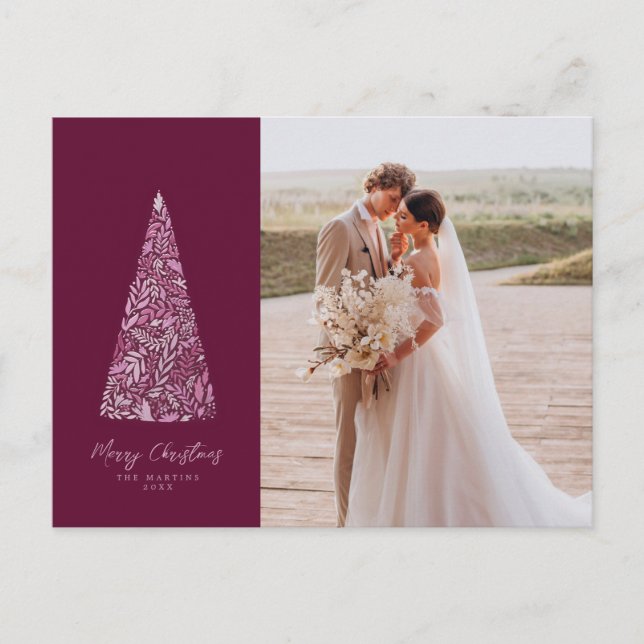 Splendid Spruce Tree Plum Christmas/Holiday photo Postcard (Front)