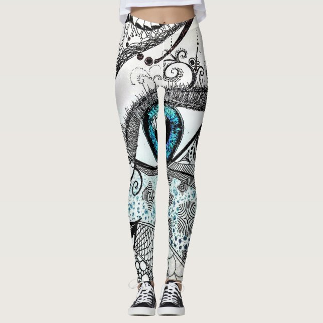 SplendidLee - Abstract Eye Art Print Leggings (Front)