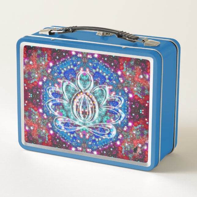 Splendorous Zen Lotus Metal Lunch Box (Back)
