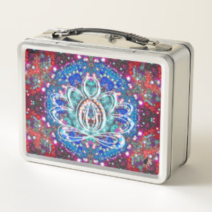 Splendorous Zen Lotus Metal Lunch Box