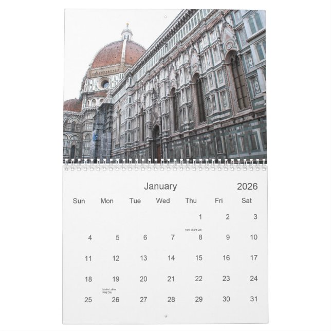 Splendour of Italy Calendar (Jan 2026)