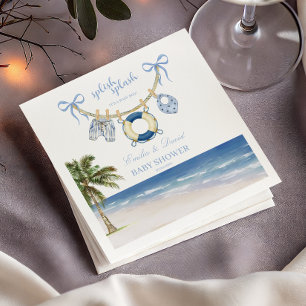 Splish Splash Baby Boy Beach Baby Shower Napkin