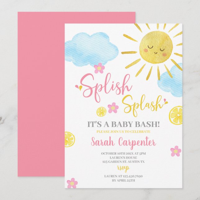 Splish Splash Baby Shower invitation (Front/Back)