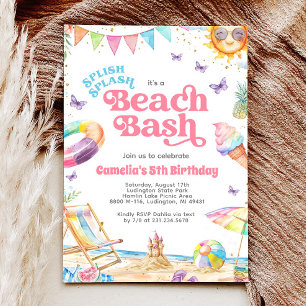 Splish Splash Beach Birthday Party Invitation