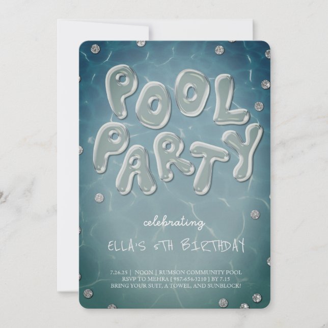 Splish Splash Birthday Bash Pool Party Invitation (Front)