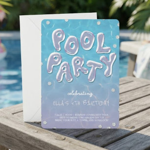 Splish Splash Birthday Bash Pool Party Invitation