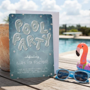 Splish Splash Birthday Bash Pool Party Invitation