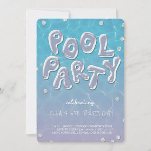 Splish Splash Birthday Bash Pool Party Invitation
